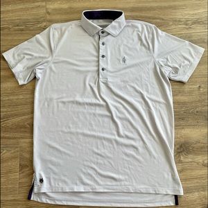 Men’s Greyson Performance Golf Polo - Light Pink & White Striped (S: Medium)